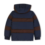 Navy Color-Block Puffer Jacket