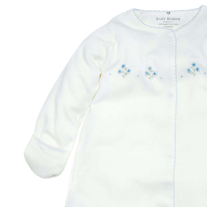 Organic Pima Gown Peonies Blue