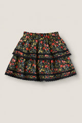 Mini Annalise Skirt in Obsidian Vintage Poppies