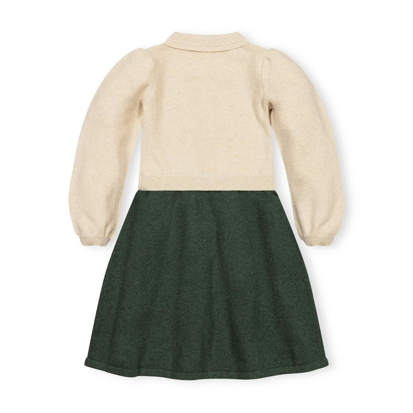 Organic Button Front Collared Sweater Dress
