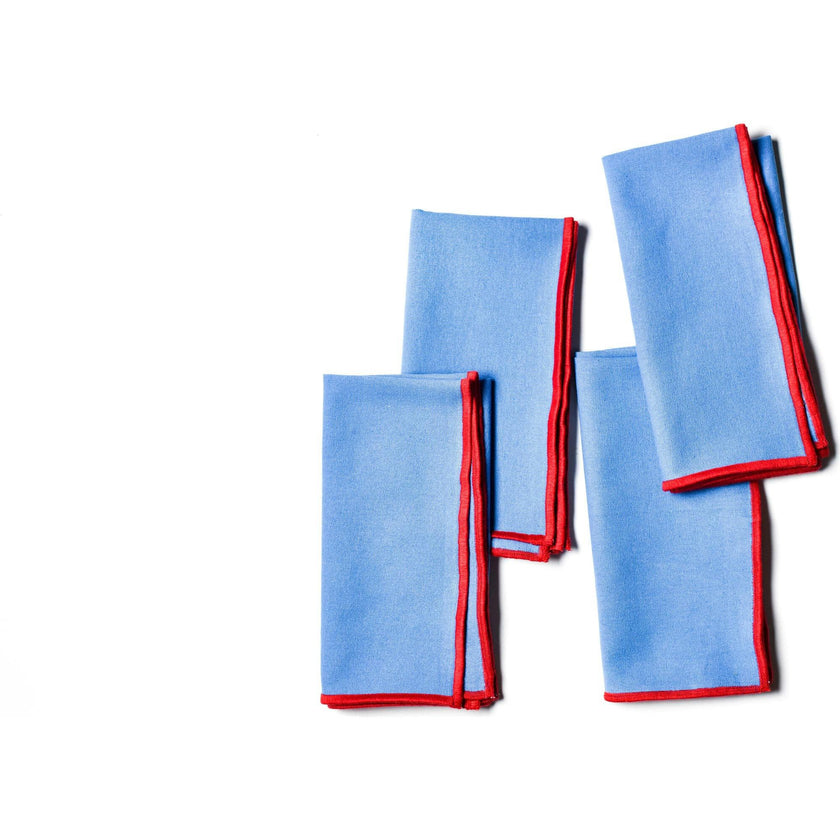 Color Block French Blue and Red Napkin