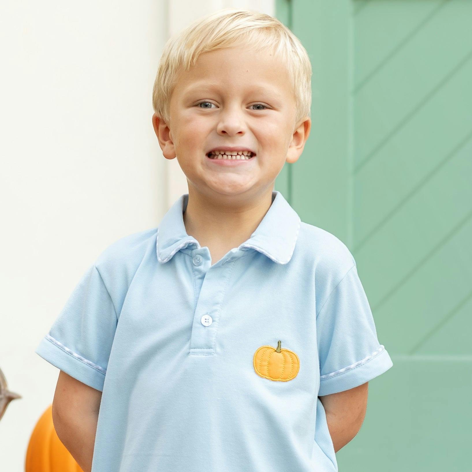 Fields Boy Polo Set - Pumpkins