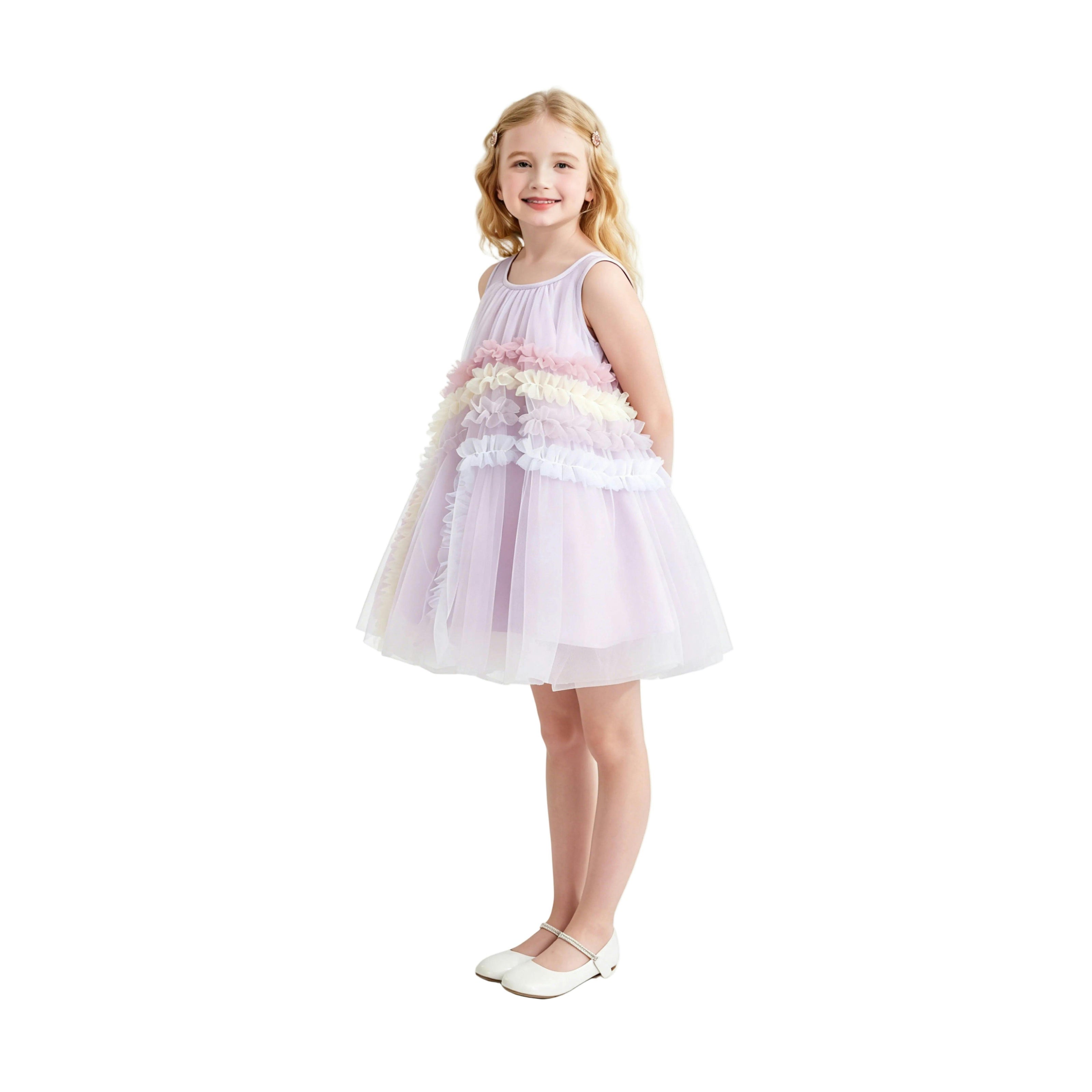 Purple Cressida Pastel Ruffle Dress