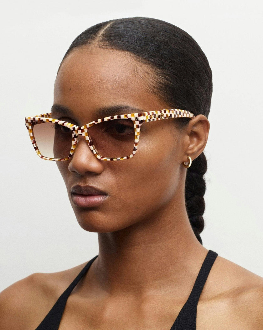 Sally Sunglasses in Dark Tortoise Stripe