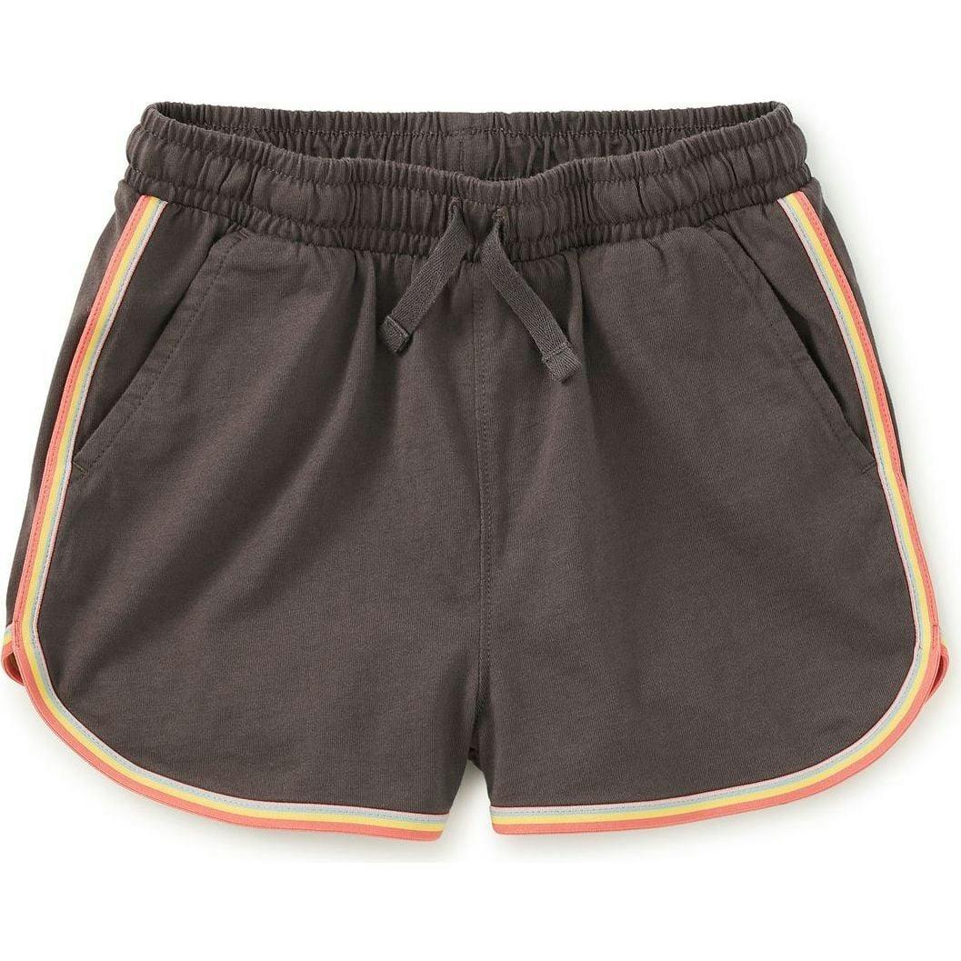 Rainbow Binding Track Shorts, Grey