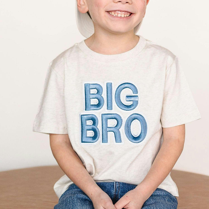 Big Bro Embroidered Patch Short Sleeve T-Shirt - Natural Heather