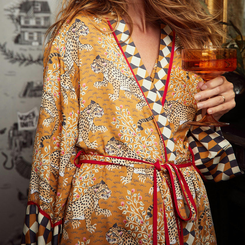 Bagheera - Eco Satin Robe - Tobacco
