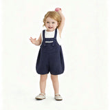 Navy Dotted Overall Set