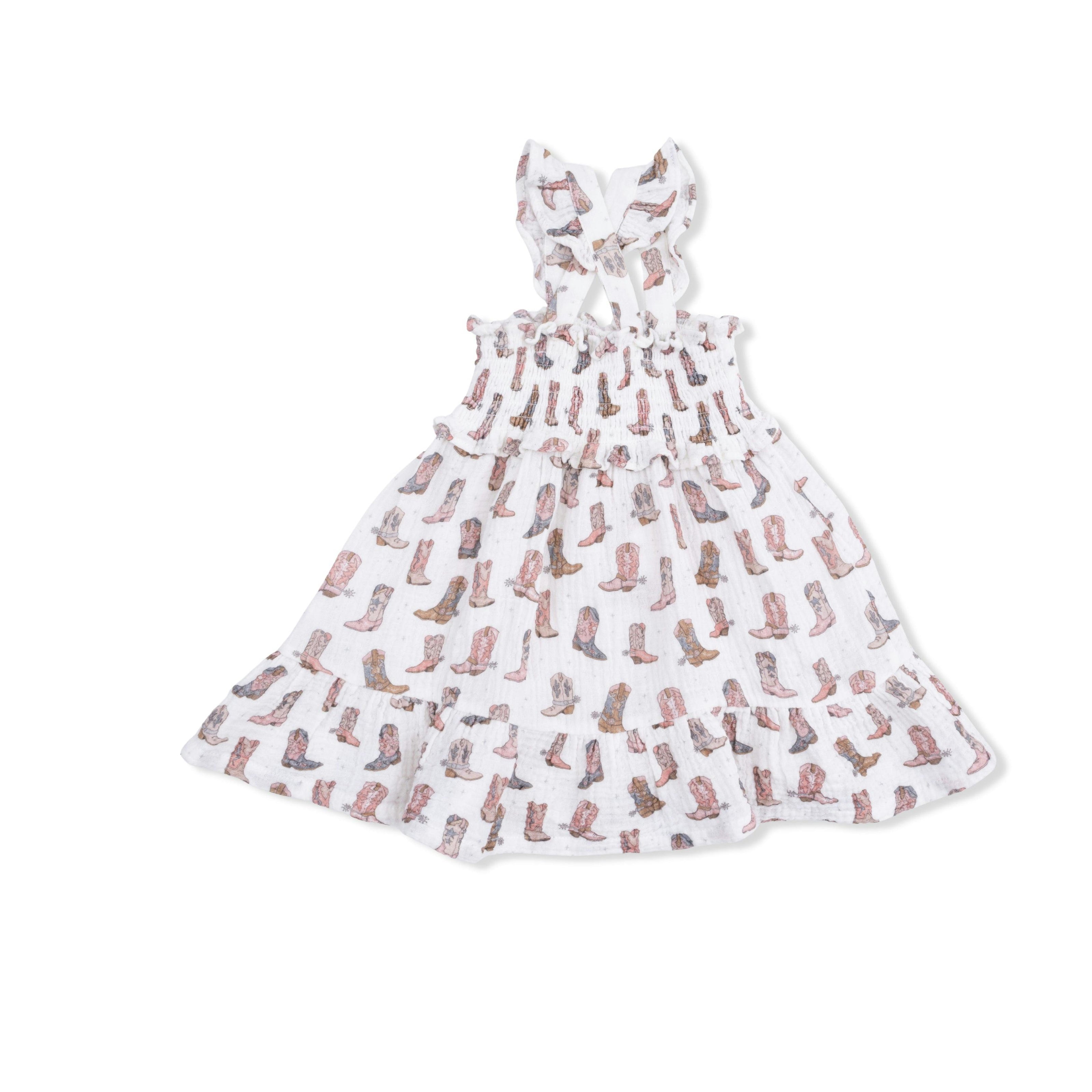 Cowgirl Boots - Smocked Ruffle Sundress & Bloomer