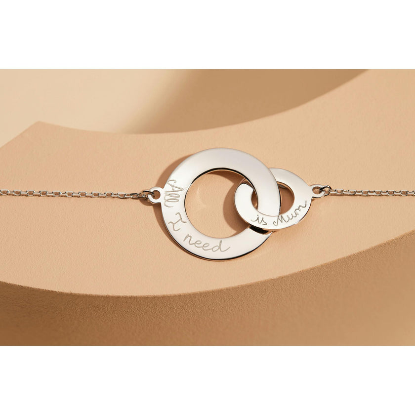 Personalized Intertwined Chain Bracelet, Sterling Silver