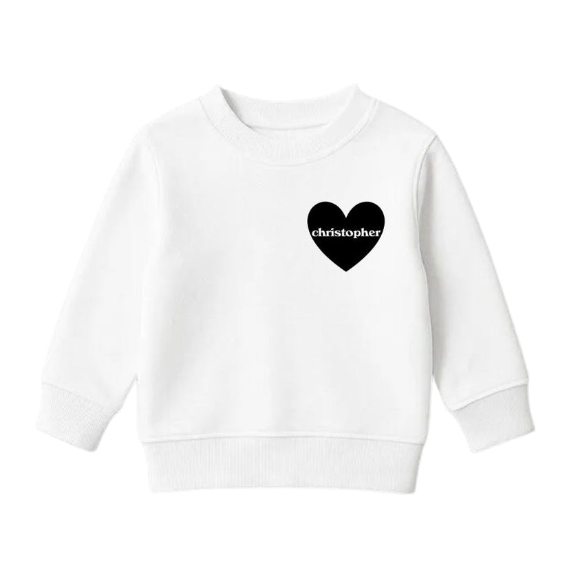 Heart U Most Personalized Youth Sweatshirt, White