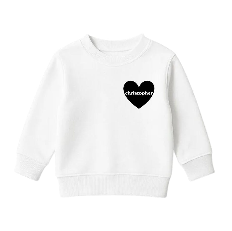Heart U Most Personalized Youth Sweatshirt, White