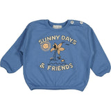 "Sunny Days And Friends" Print Crew Neck Sweatshirt