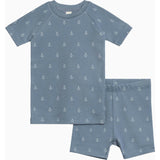 2-Piece Short Sleeve Jammie Set - Anchor / Sea + Powder