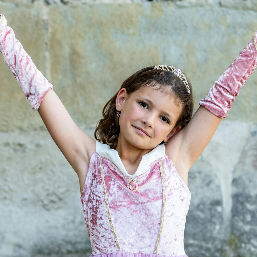 Velvety Soft Sleeping Sweetheart Princess Gown with Arm Warmers