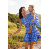 Maribel Cropped Women's Tank and Skirt Set Blue Paisley, Blue
