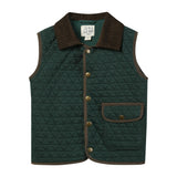 FISHER green padded vest with cord trim