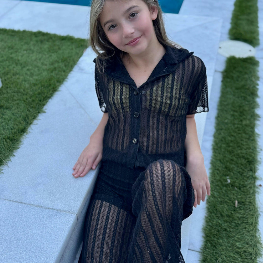 Girls Lace 2 Piece Pants Set