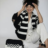 Xoxo Reversible Stripes Blanket Travel Set