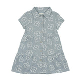 Tiered Flower Short Sleeve Dress