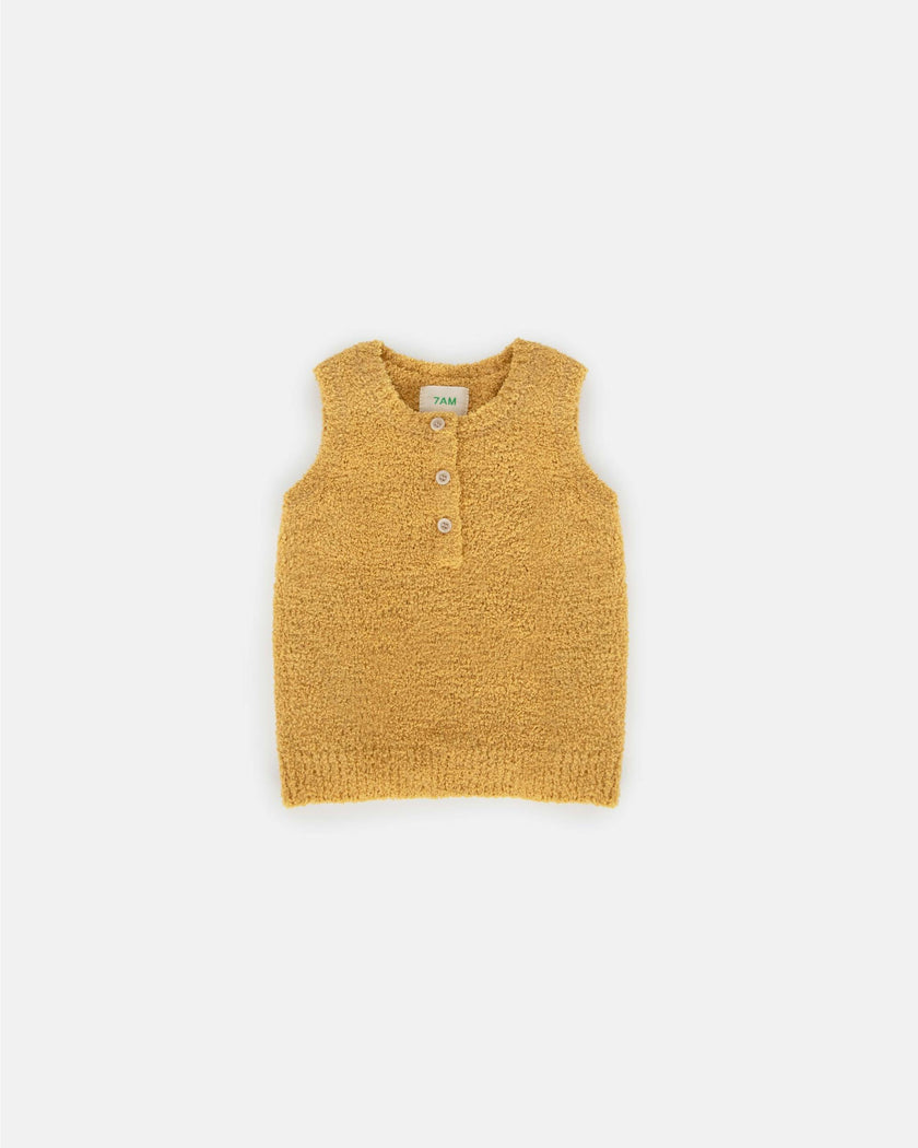 Sleeveless Henley - Fuzzy