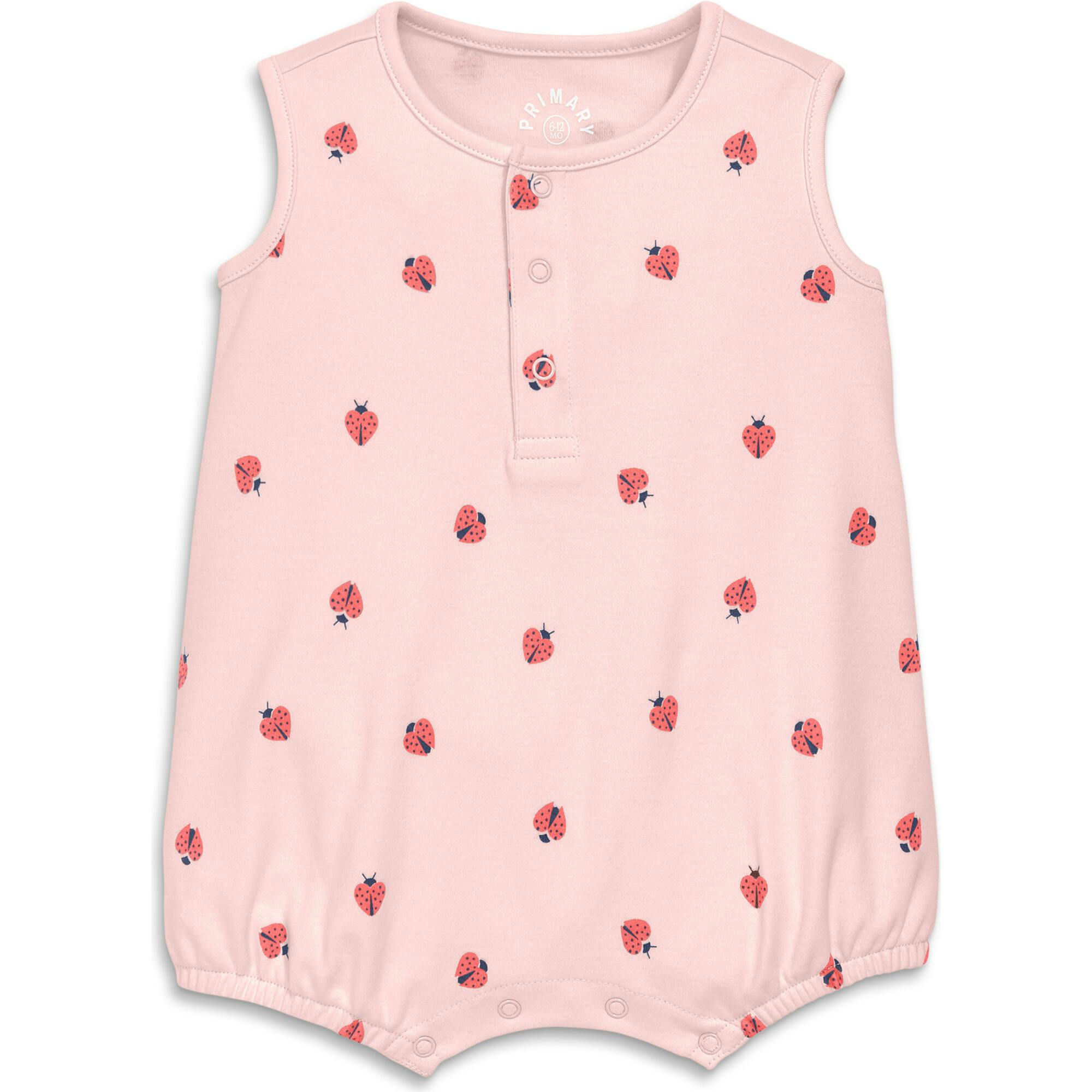 Baby organic henley tank shortie in baby bugs
