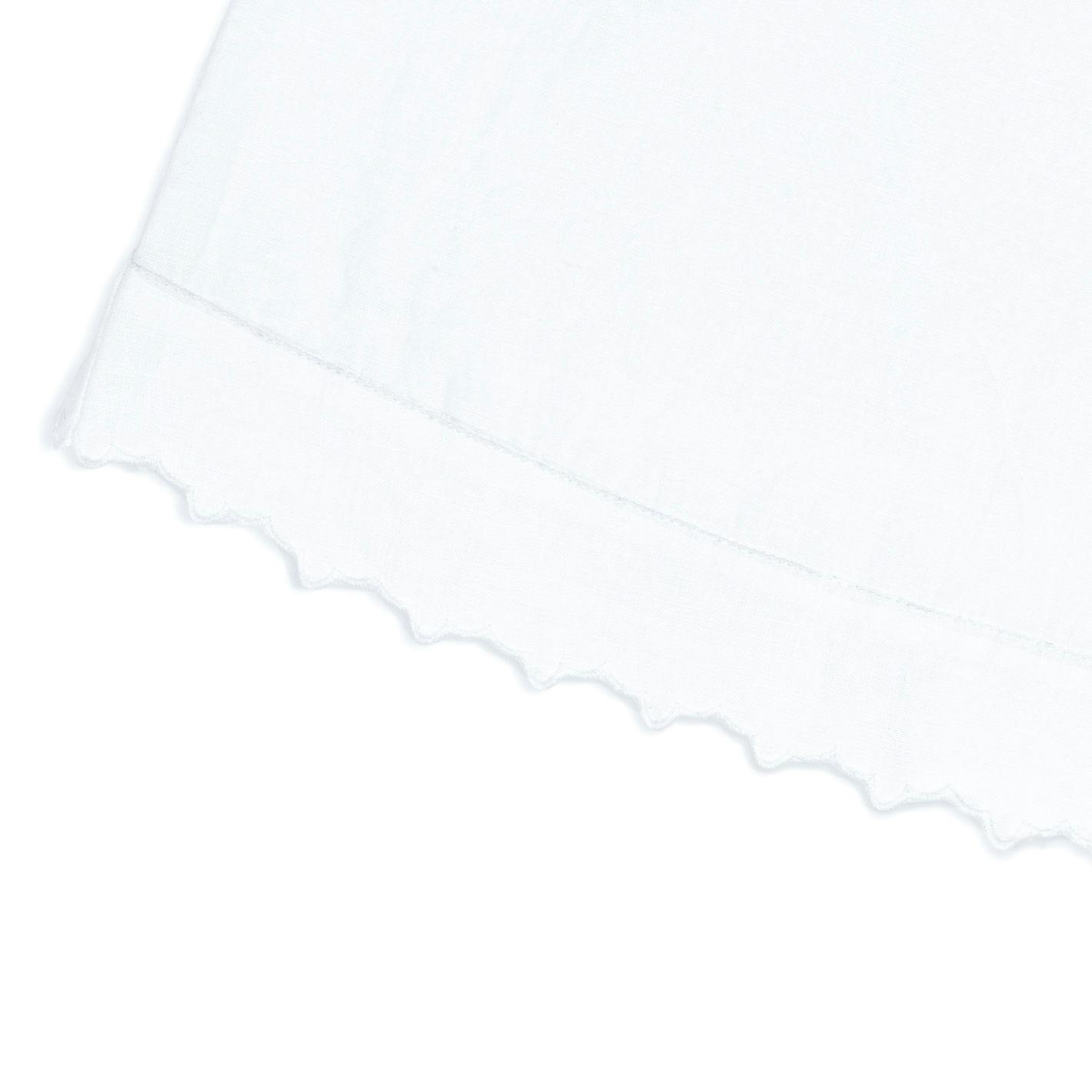 women's white linen scalloped tank