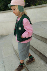 children's merino wool vest - moss