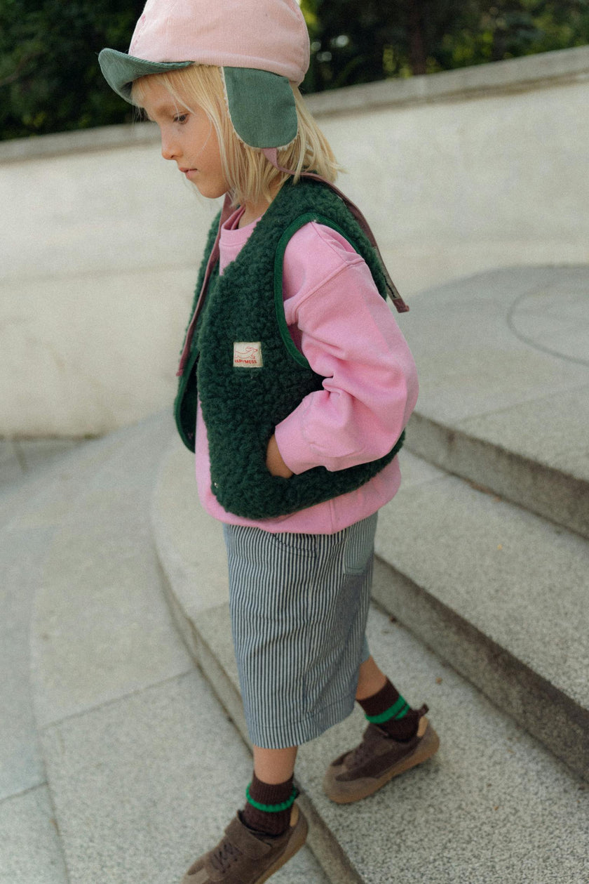 children's merino wool vest - moss