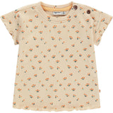 Ribbed Allover Floral Print Short Sleeve