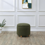 Mariabella Teddy Storage Ottoman / Olive Green / Natural