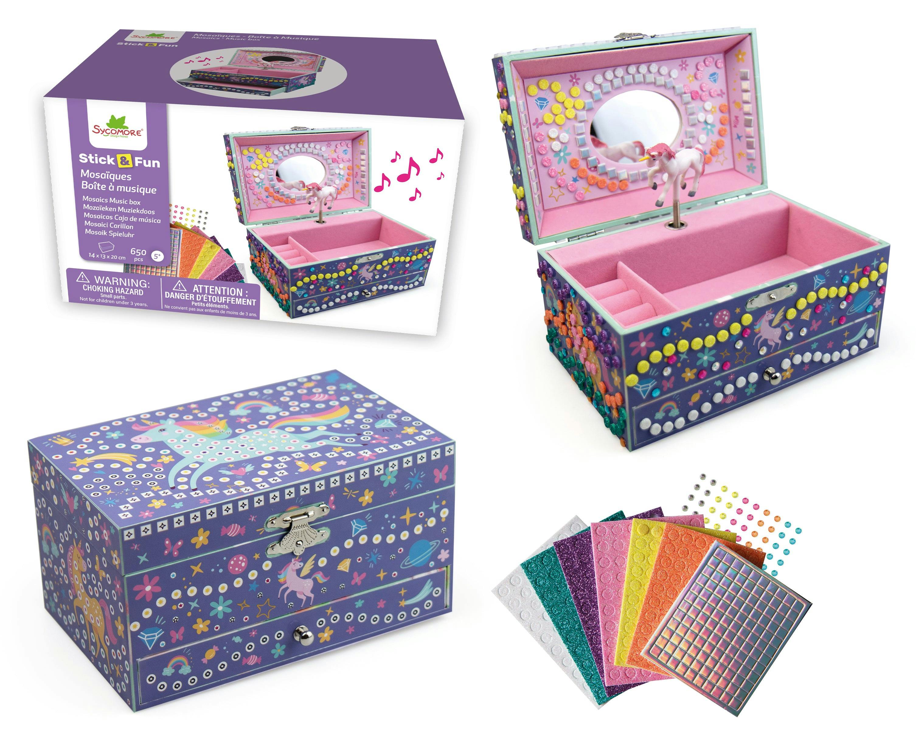 Stick'N Fun - 3D Mosaics Music Box Unicorn - 5y+