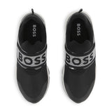 Black Logo Strap Slip-On Sneakers