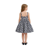 Blue Danica Floral Bow-Front Dress