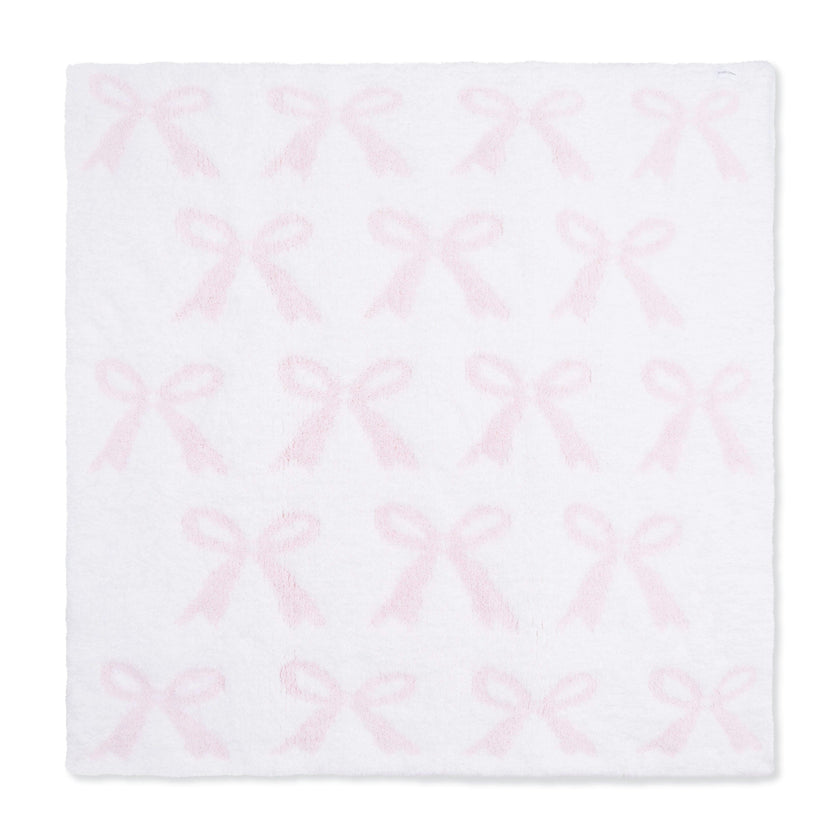 Chenille - Baby Pink Bow Blanket