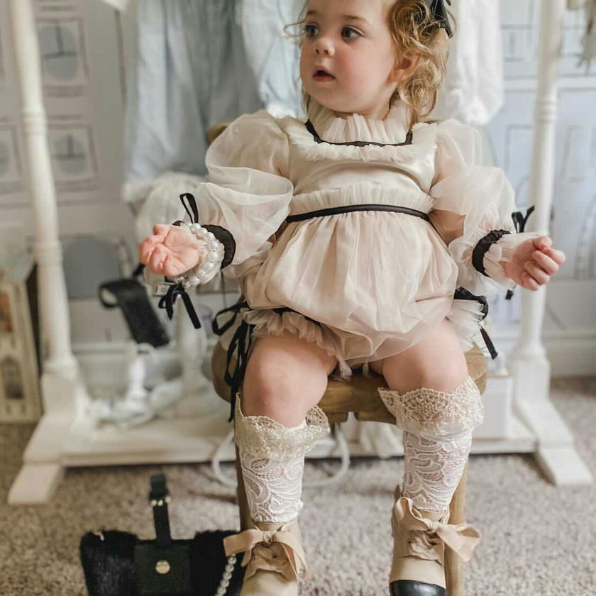 Coco-Caramel Tulle Romper