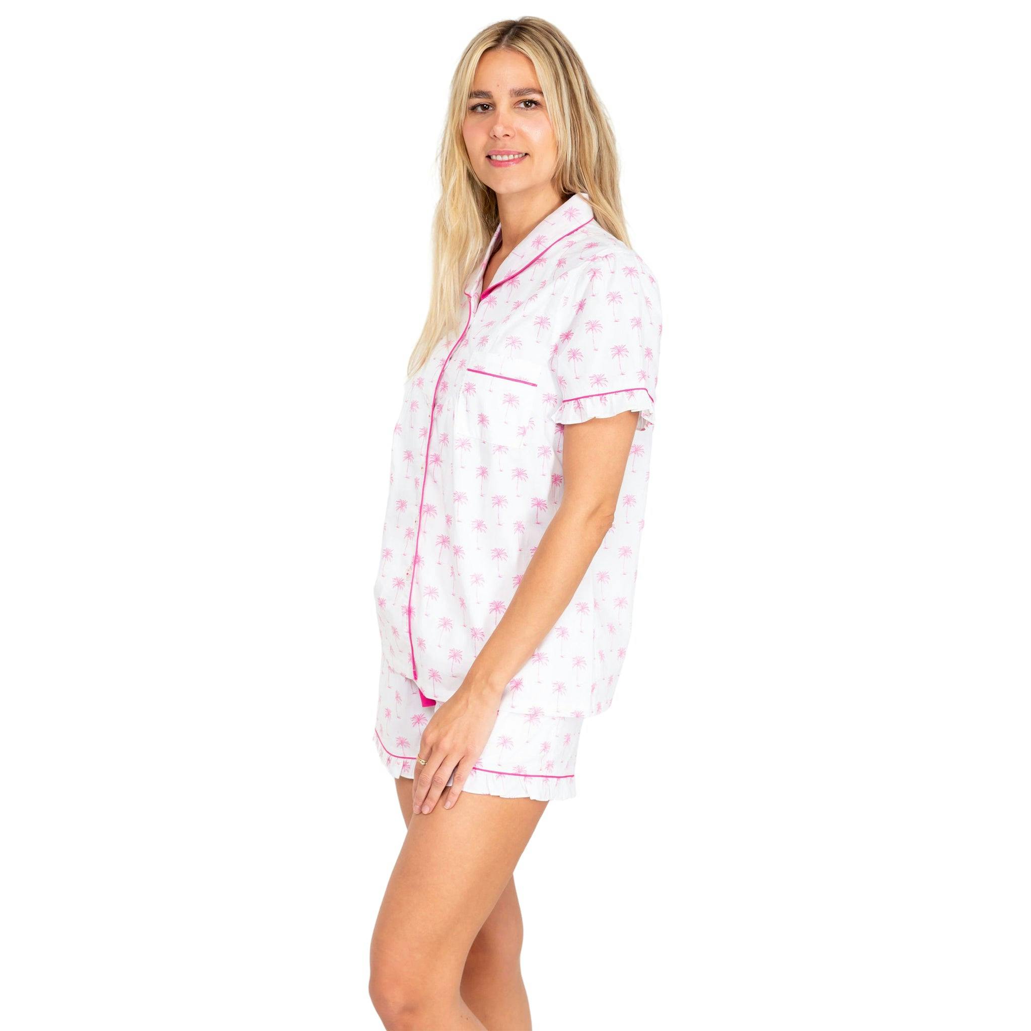 Women's Palm Tree Shirt & Boxer Short Set