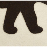 Hand Felted Wool Pillow - Brown Bear Silhouette Cream - 20" Arcadia Home