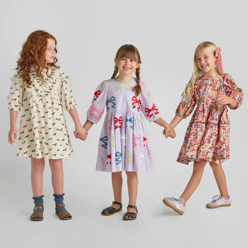 Girls Brooke Dress - Lavender Multi Bow Applique