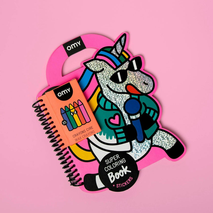 SUPER COLORING & STICKER BOOK UNICORN