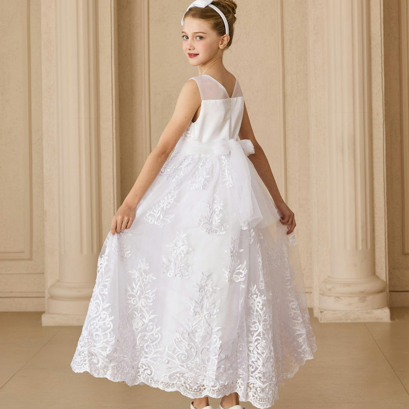 White Auresta Lace Sleeveless Dress