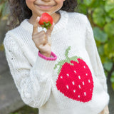 Girls Haven Sweater - Cream Strawberry