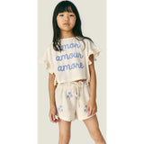 Mipounet SS26 Sandrine, Short Ecru Blue