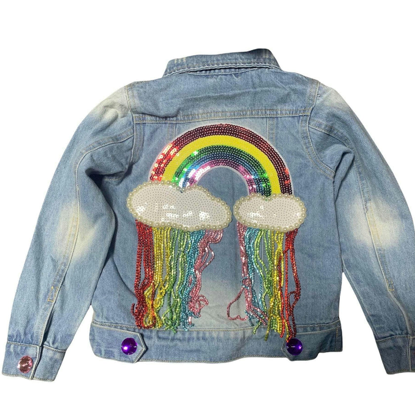 Womens Crystal Rain Denim Jacket