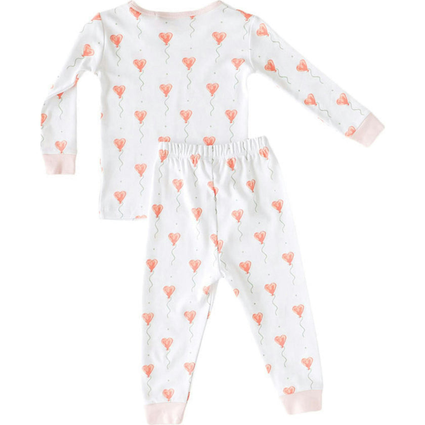 White Heart Balloon Pajama Set