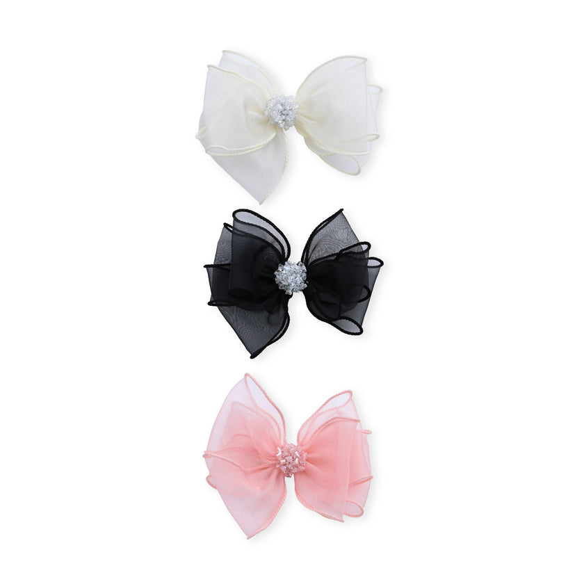 Multicolor Crystal Accent Bow Set