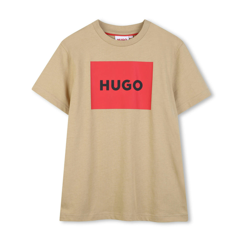 Stone Regular-fit T-shirt in Cotton with Red Logo