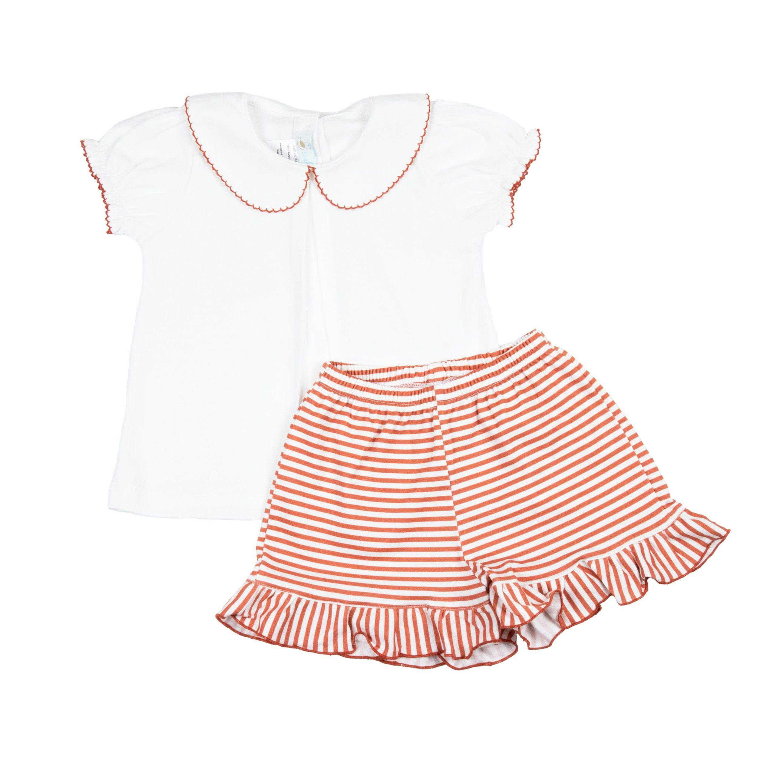 Game Day Striped Girls Short Set