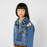 Blue Patchwork Denim Jacket