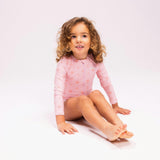 UV Swimsuit Girls With Long Sleeves - Pink - Shell Tastic